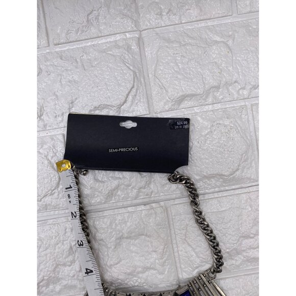 Target Semi Precious Stone Silver Tone Southwestern Bib Necklace Chic Blue - Picture 8 of 9